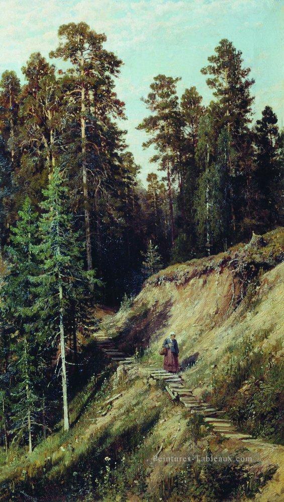 dans la forêt de la forêt avec des champignons 1883 paysage classique Ivan Ivanovitch Peintures à l'huile